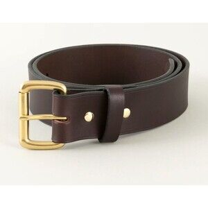 CC Filson Bridle Leather Belt Brown Brass Buckle Men's Size 34 Seattle USA